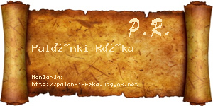 Palánki Réka névjegykártya